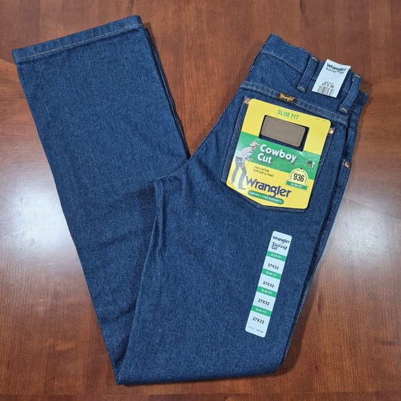 Wrangler Other - Wrangler 936 Cowboy Cut Slim Fit Jeans Men's‎ 27x32, Indigo Blue, 100% Cotton